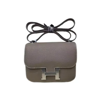HERMES Constance Chevre Mysore Goatskin Crossbody Bag, Shoulder Bag Women's 18 Etoupe Elephant Gray