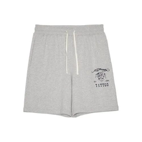 Ed Hardy Casual Shorts Men Plain Pure Gray