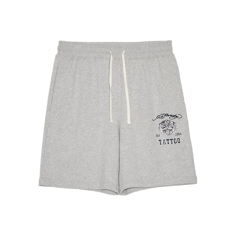 Ed Hardy Casual Shorts Men Plain Pure Gray-0
