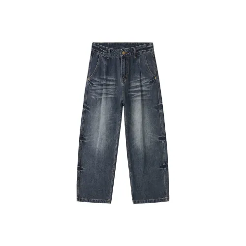 ZENGZHI Jeans Unisex Blue Gray