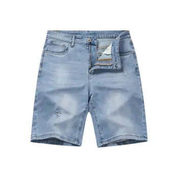 Dance With Wolves Denim Shorts Men's Light Blue