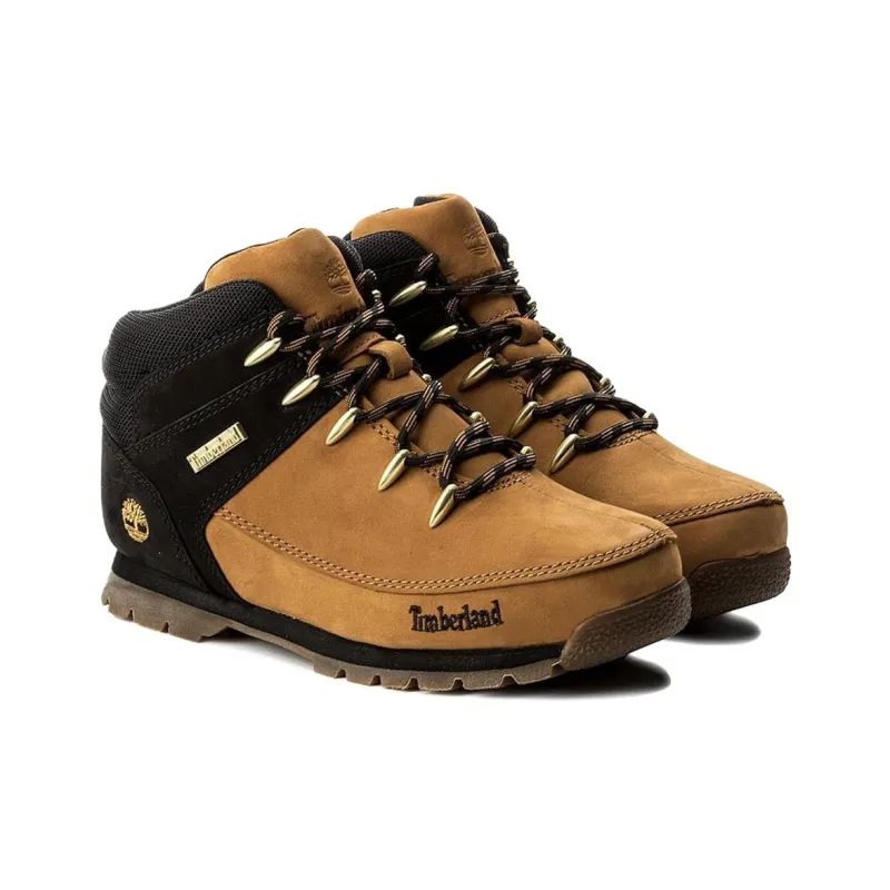 Timberland Euro Sprint Anti Slip Wear Resistant Mid Top Hiking Shoes Unisex Light Brown-3