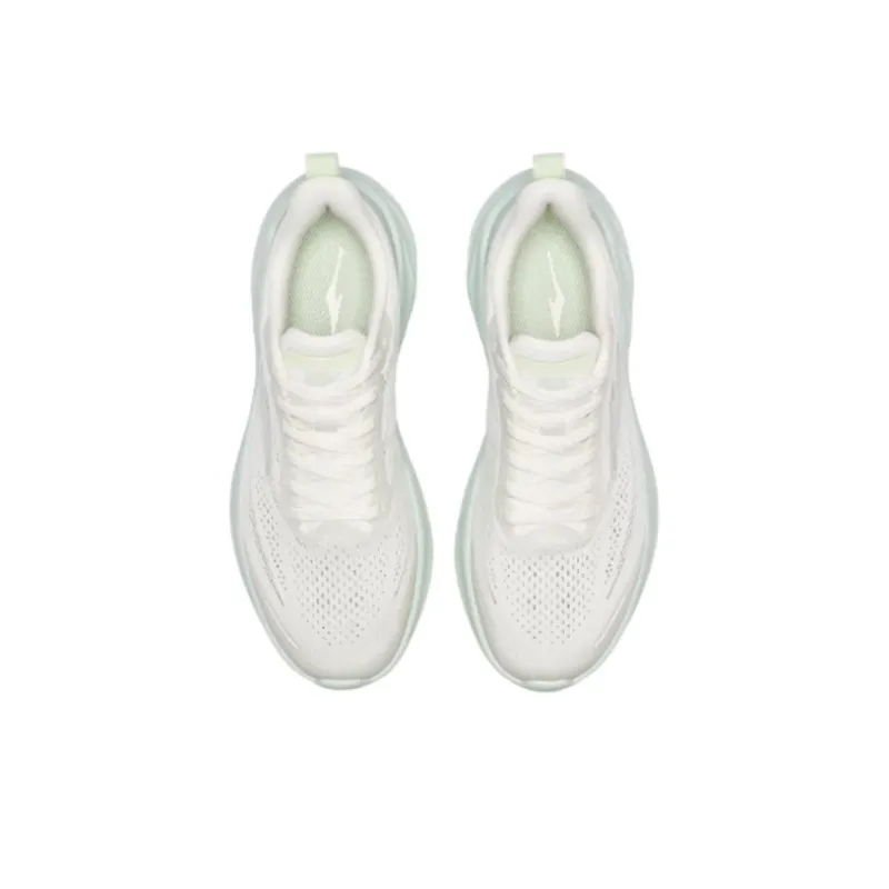 Erke Anti Slip Wear Resistant Low Top Casual Running Shoes Women's White Green-3