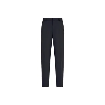 EMPORIO ARMANI Seersucker Nylon Trousers With Elasticated Back