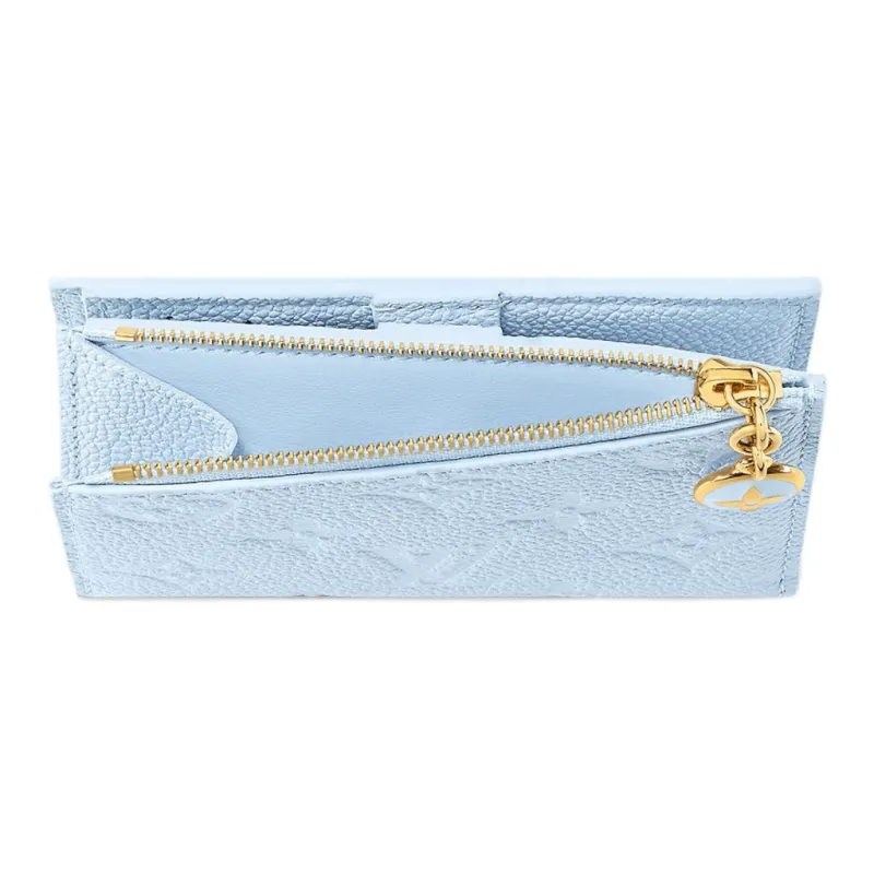 LOUIS VUITTON Lisa Embossed Grain Cow Leather Wallet Women's Sky Blue-2