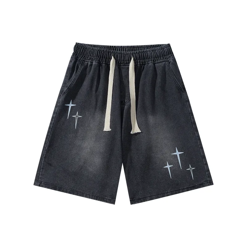 DUNHUANG INSPIRATION Denim Shorts Unisex-0