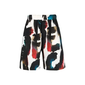 Alexander McQueen Watercolour Graffiti Printed Shorts