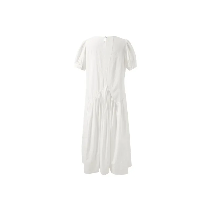 3COLOUR Short Sleeved Dress Women's Pearl White-1