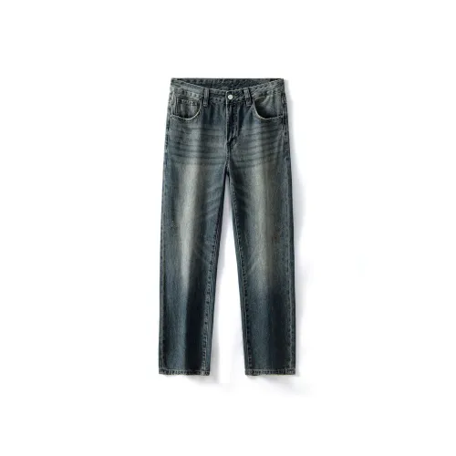 98SQUID Jeans Unisex White Vintage Blue