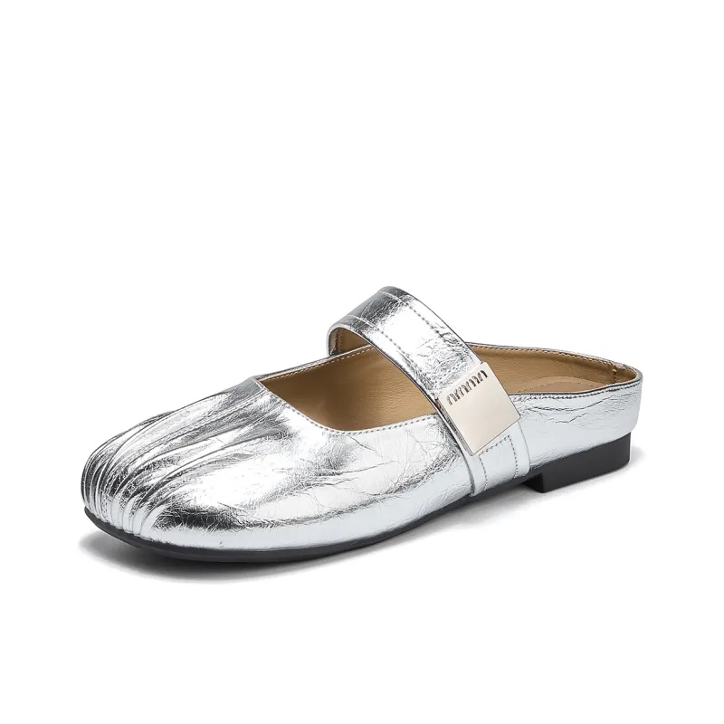 La Chapelle Antibacterial, Slip Resistant, Abrasion Resistant Closed Toe Slippers Women's Silver-0