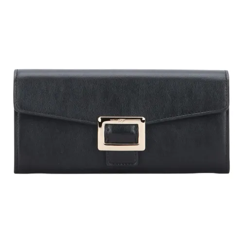 Roger Vivier Leather Wallet Small Size Women's Black