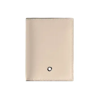 MONTBLANC Meisterstuck Full Grain Cow Leather Card Holder Women's Ivory White