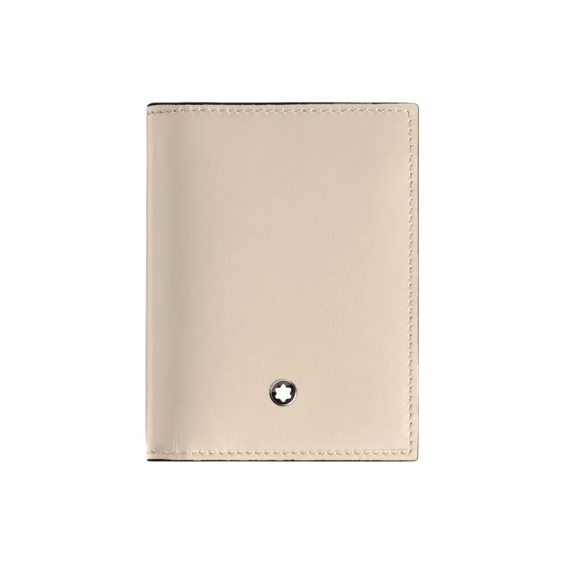 MONTBLANC Meisterstuck Full Grain Cow Leather Card Holder Women's Ivory White-0
