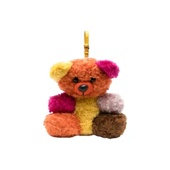 MOSCHINO Teddy Fabric Clutch Women's Orange & Yellow