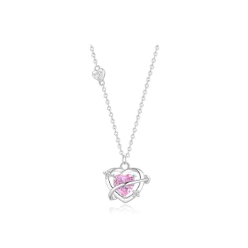 Lao Feng Xiang Beating Heart Series S925 Silver Necklaces Women's