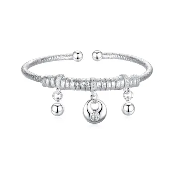SHENGYALUO 999 Fine Silver Bangles Women's