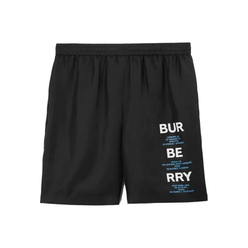 Burberry Logo print Silk Track Shorts-0