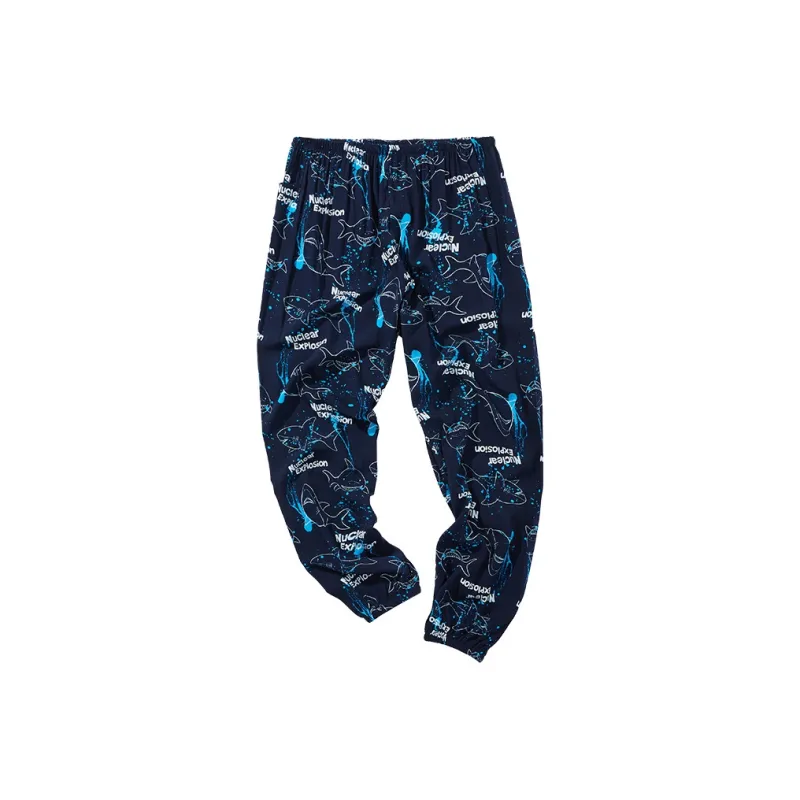 NUCLEAR EXPLOSION x NUCLEAR EXPLOSION Casual Pants Unisex Navy Blue-0