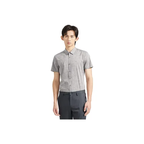 LESS IS MORE Shirt Men's Gray Green