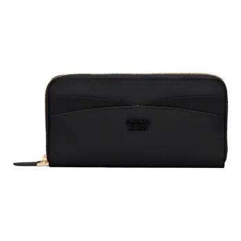 PRADA Saffiano Leather Wallet Large Size Women's Black