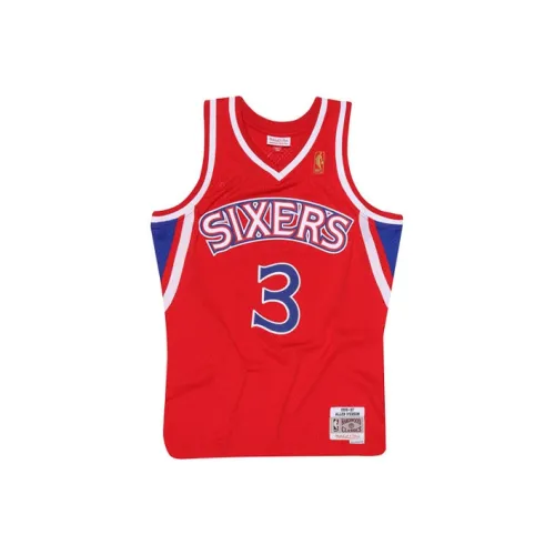 Mitchell Ness Basketball Jerseys Men Red