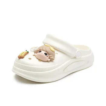 La Chapelle Cream White Soft Sole Cream Puff Shoes, Fresh Look Commute, Niche Casual Clogs Women's White