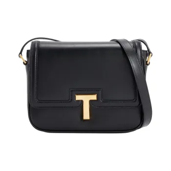TF Calfskin Crossbody Bag Women's Black