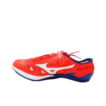 Mizuno Slip Resistant Support Functionality Red Track And Field Shoes Unisex Low Top