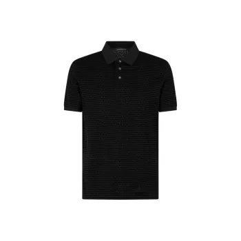 EMPORIO ARMANI Asv Lyocell blend Jersey Polo Shirt With Flocked Lettering All Over