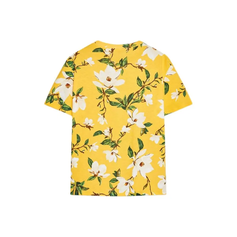 ZARA Regular T Shirt Women's Light Beige Yellow/Yellow-1