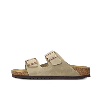 Birkenstock Arizona Rubber Sole Abrasion Resistant Slide Slippers Men's Taupe Regular Loose Fit
