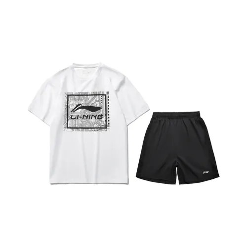 LiNing Sports Life Collection Casual Sportswear Men's White+Black