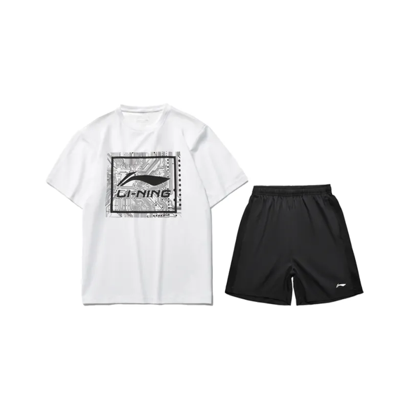 LiNing Sports Life Collection Casual Sportswear Men's White+Black-0