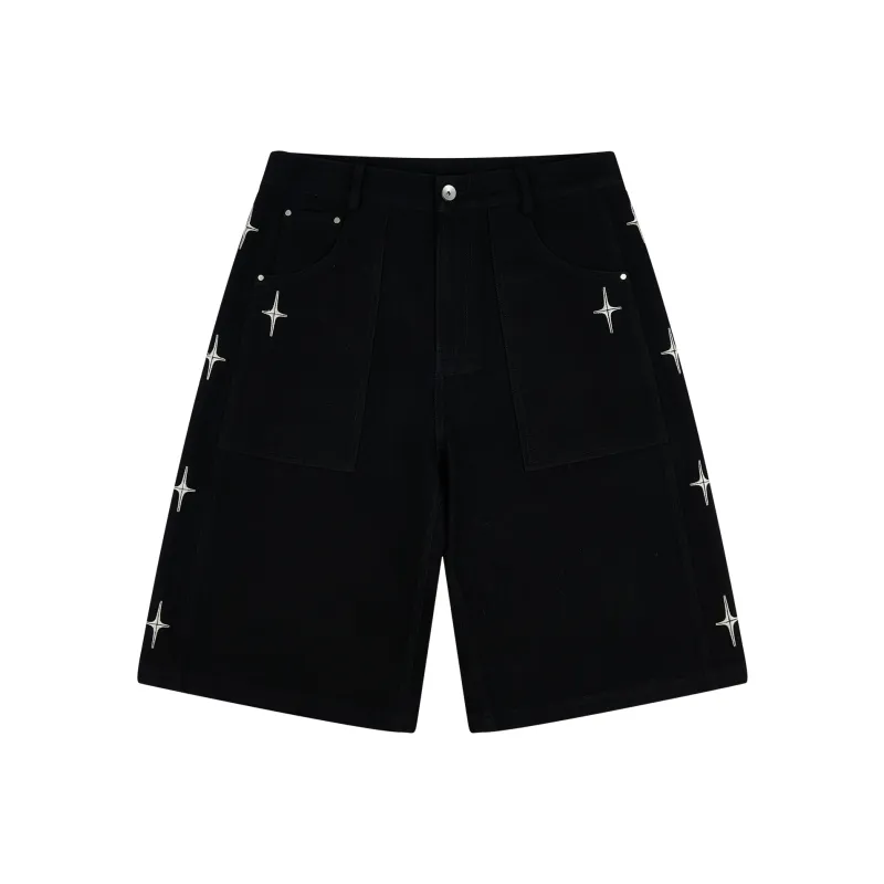 PASET Denim Shorts Unisex Black-0