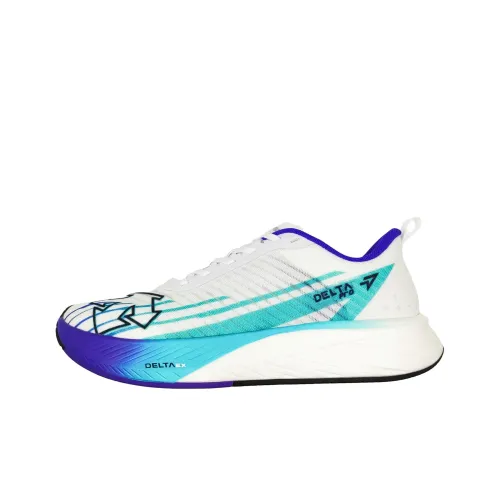 DESCENTE DELTA Cushioned Slip Resistant Breathable Rebound Low Top Running Shoes Unisex White Blue