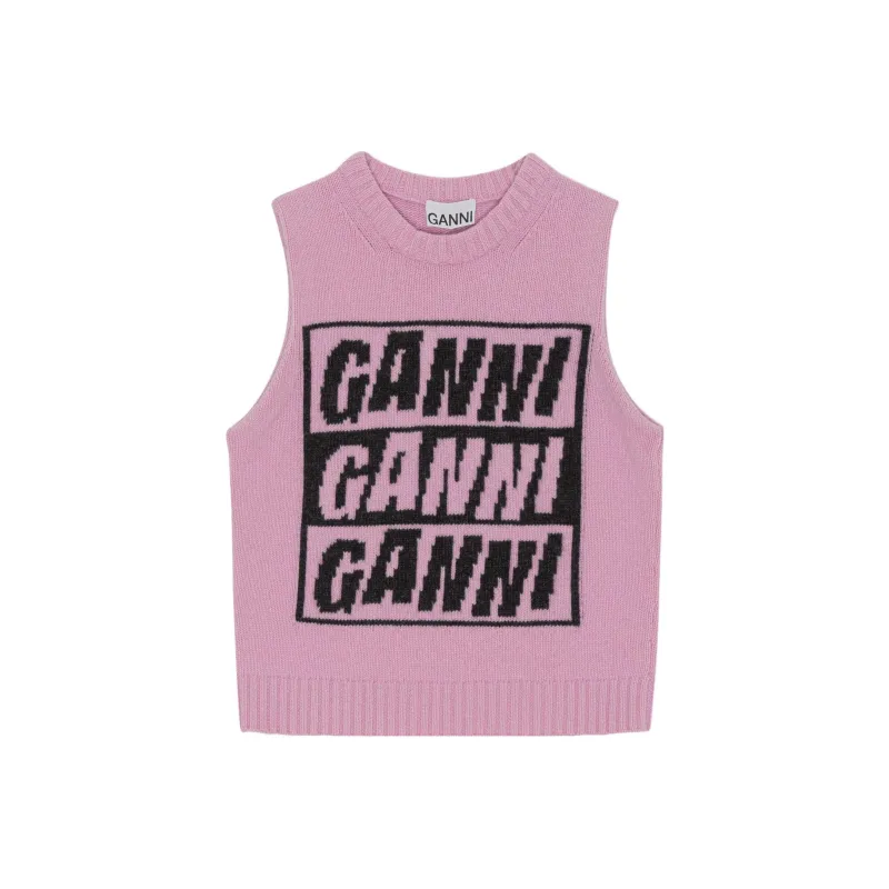 GANNI Tank Tops Women's Pink-0