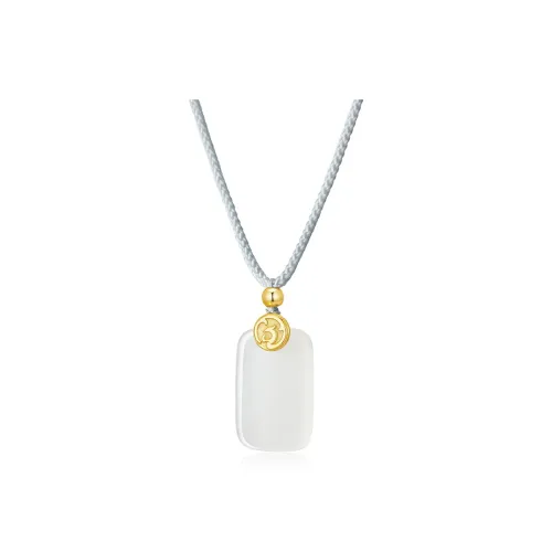 Central Fashion Natural Chalcedony Jade Necklaces Unisex