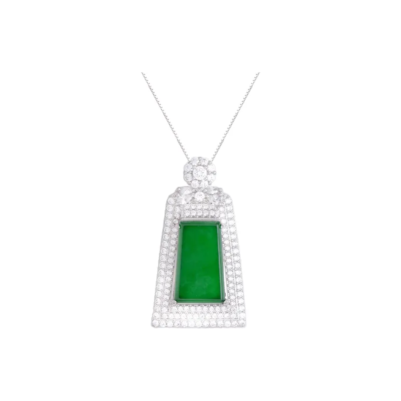 Clear Snow Ice Glutinous Jadeite Necklaces Unisex-0
