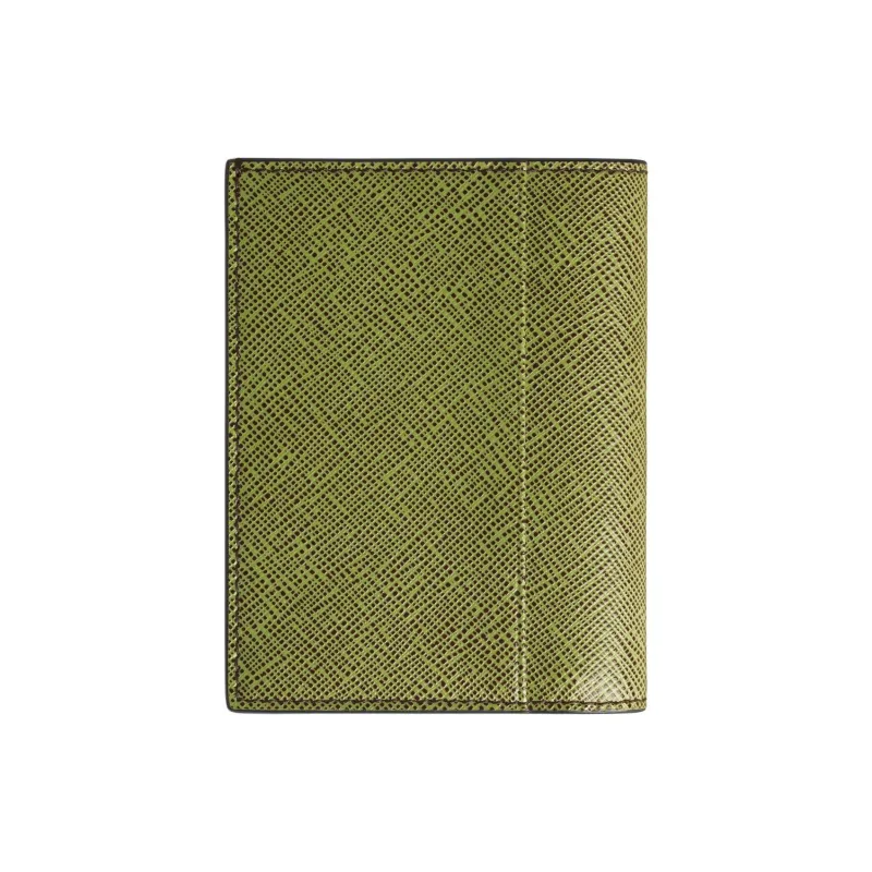 MONTBLANC Grain Cow Leather Wallet Unisex Lime Green-1