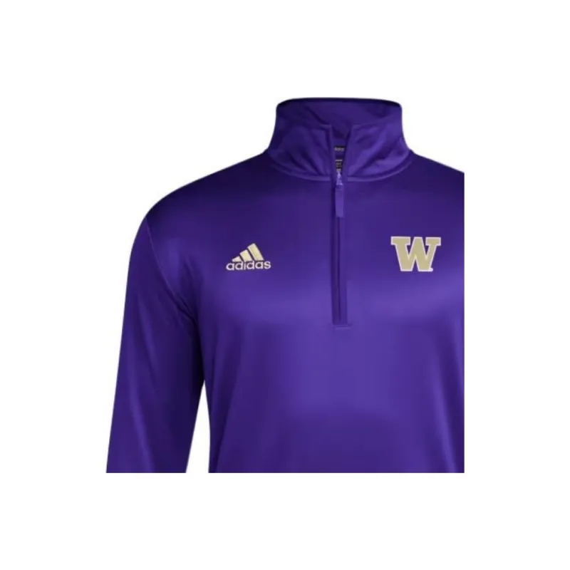 Adidas Free Shipping With AdiClub Washington Huskies Long Sleeve 1/4 Zip Knit Jacket-2