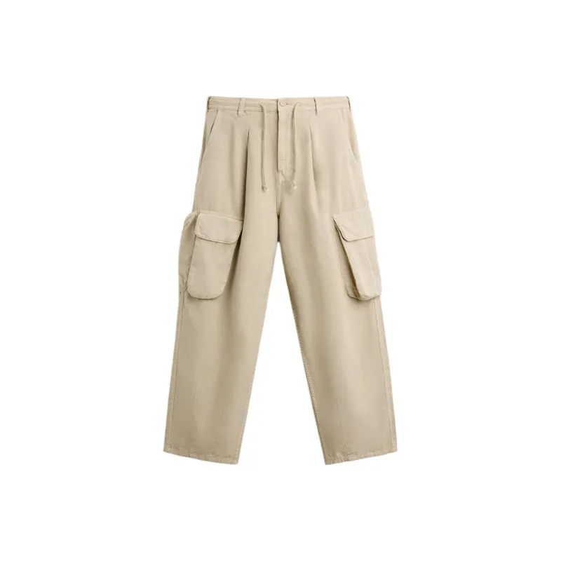 ZARA Casual Pants Men's Light Brown Yellow-0