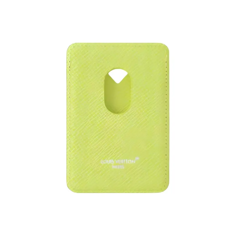 LOUIS VUITTON Cow Leather Card Holder Women's Green-2
