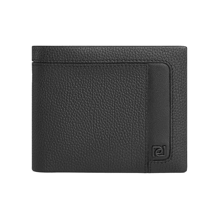 PIERRE CARDIN Cow Leather Card Holder Men's Black-0