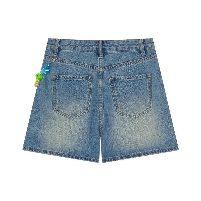 NOISY TEDDY Denim Shorts Women's Denim Blue-1