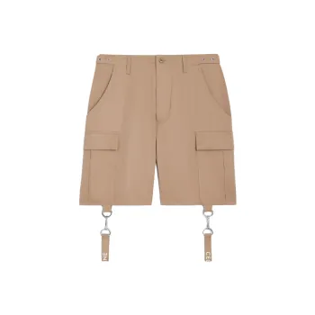CELINE Cotton Linen Shorts With CELINE Straps