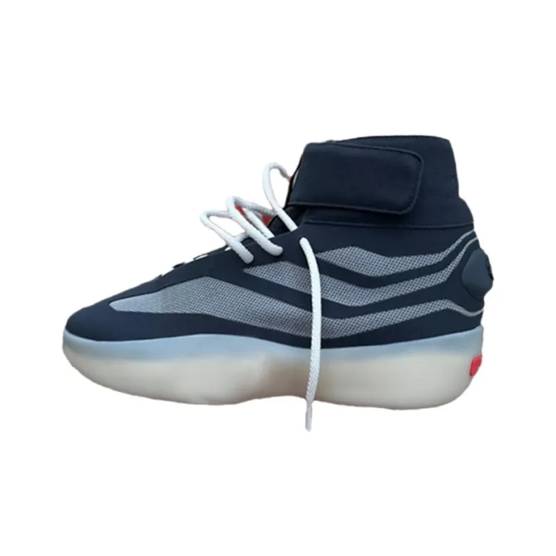Fear Of God x Adidas Cushioned Slip-Resistant High-Top Basketball Shoes Unisex Black Gray-0