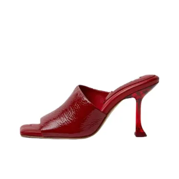 MIISTA Odor Resistant Slide Slippers 9cm Women's Red