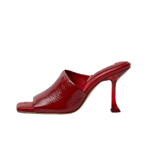 MIISTA Odor Resistant Slide Slippers 9cm Women's Red