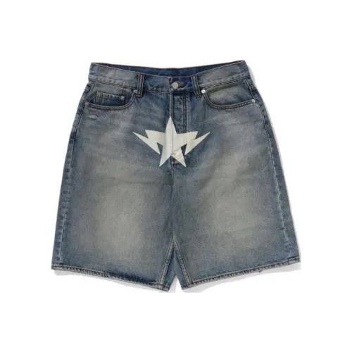 A BATHING APE Twin Star Denim Shorts