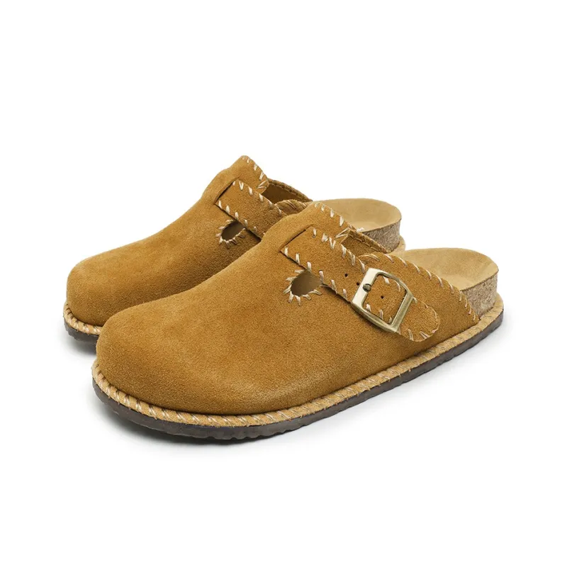 Mulinsen Cork Sole Abrasion Resistant Slip Resistant Closed Toe Slippers Unisex-8